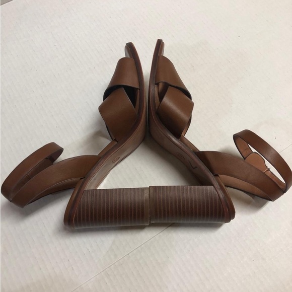 Target A New Day Beatriz Cross Band Stacked Heel Pumps Brown Size 9 - Picture 4 of 13